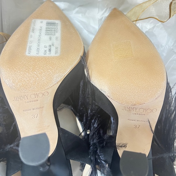 Jimmy choo Black / Silver shade ostrich feather crystal pump. Size 37 - Picture 2 of 6